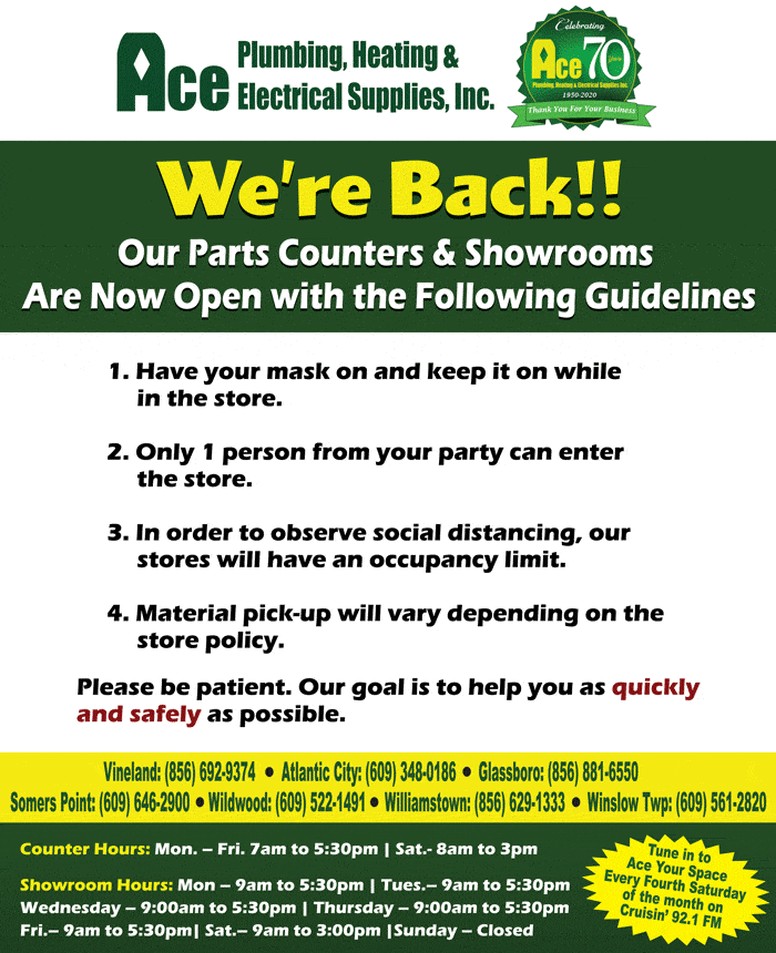 AceCounternowopen_2 Ace Plumbing Heating Electrical Supplies