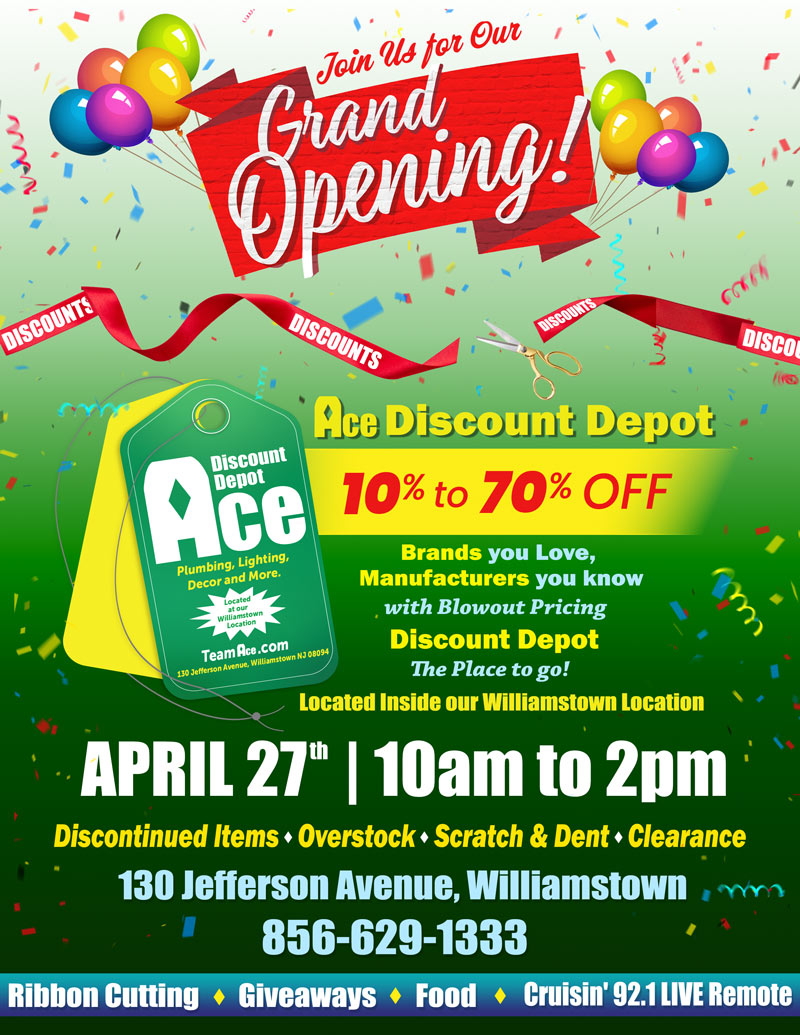 Ace Discount Depot Grand Opening April 27 2024